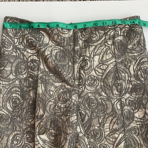 Oscar de la Renta Gold Lame and Embroidery Pants - Picture 3 of 6